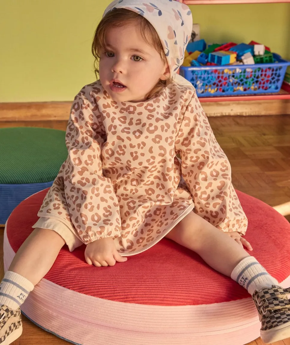 Tablier bébé fille imprimé léopard