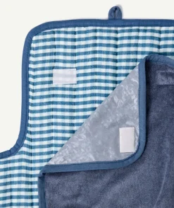 Tapis à langer bébé garçon vichy bleu