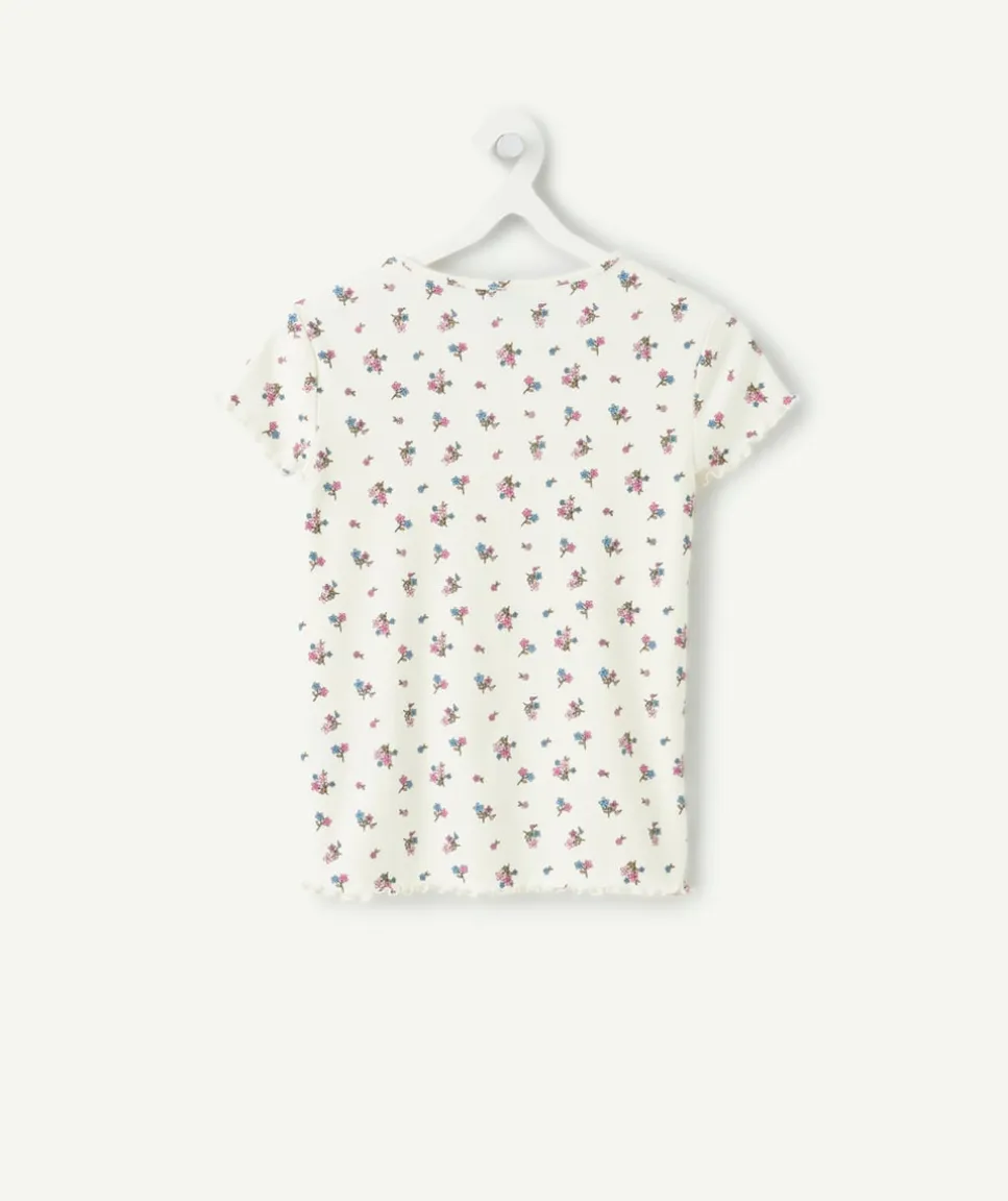 Tee-shirt fille imprimé fleuri