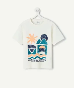 Tee-shirt garçon blanc imprimé graphique