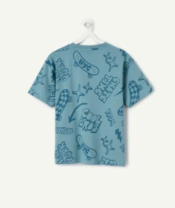 Tee-shirt garçon manches courtes imprimé skateur