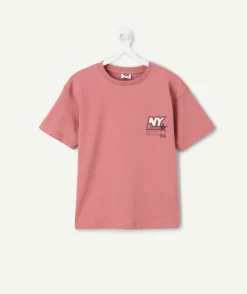 Tee-shirt garçon rose imprimé ny