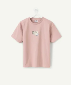Tee-shirt garçon rose imprimé skate