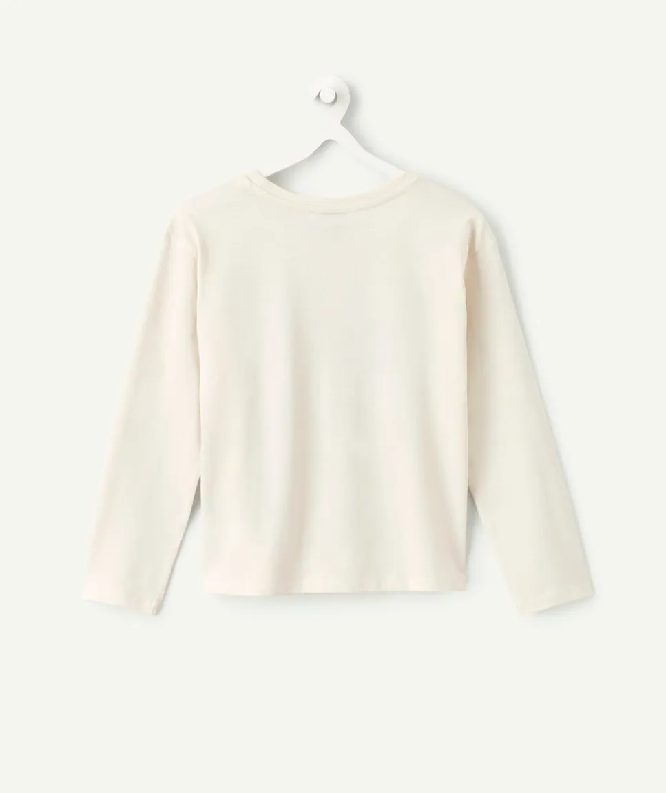 Tee-shirt manches longues fille imprimé cœur