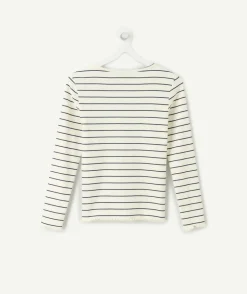 Tee-shirt manches longues fille rayé