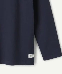 Tee-shirt manches longues garçon bleu marine