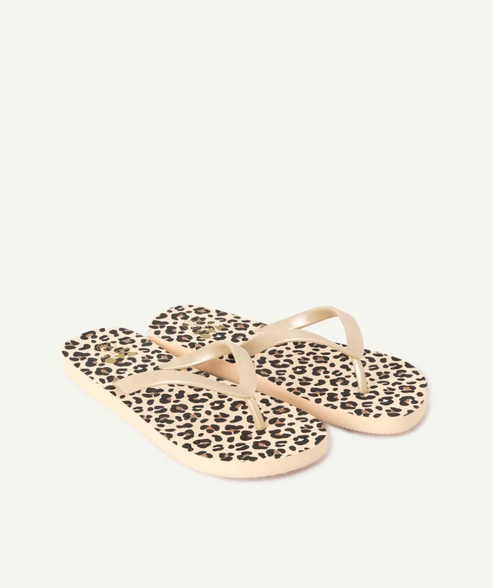 Tong fille imprimé léopard beige