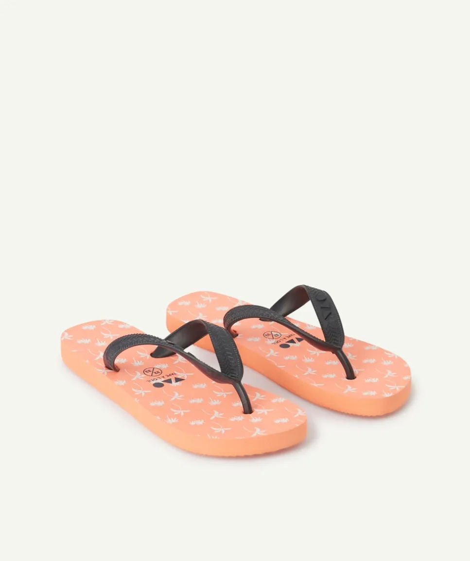 Tongs garçon orange imprimé palmier