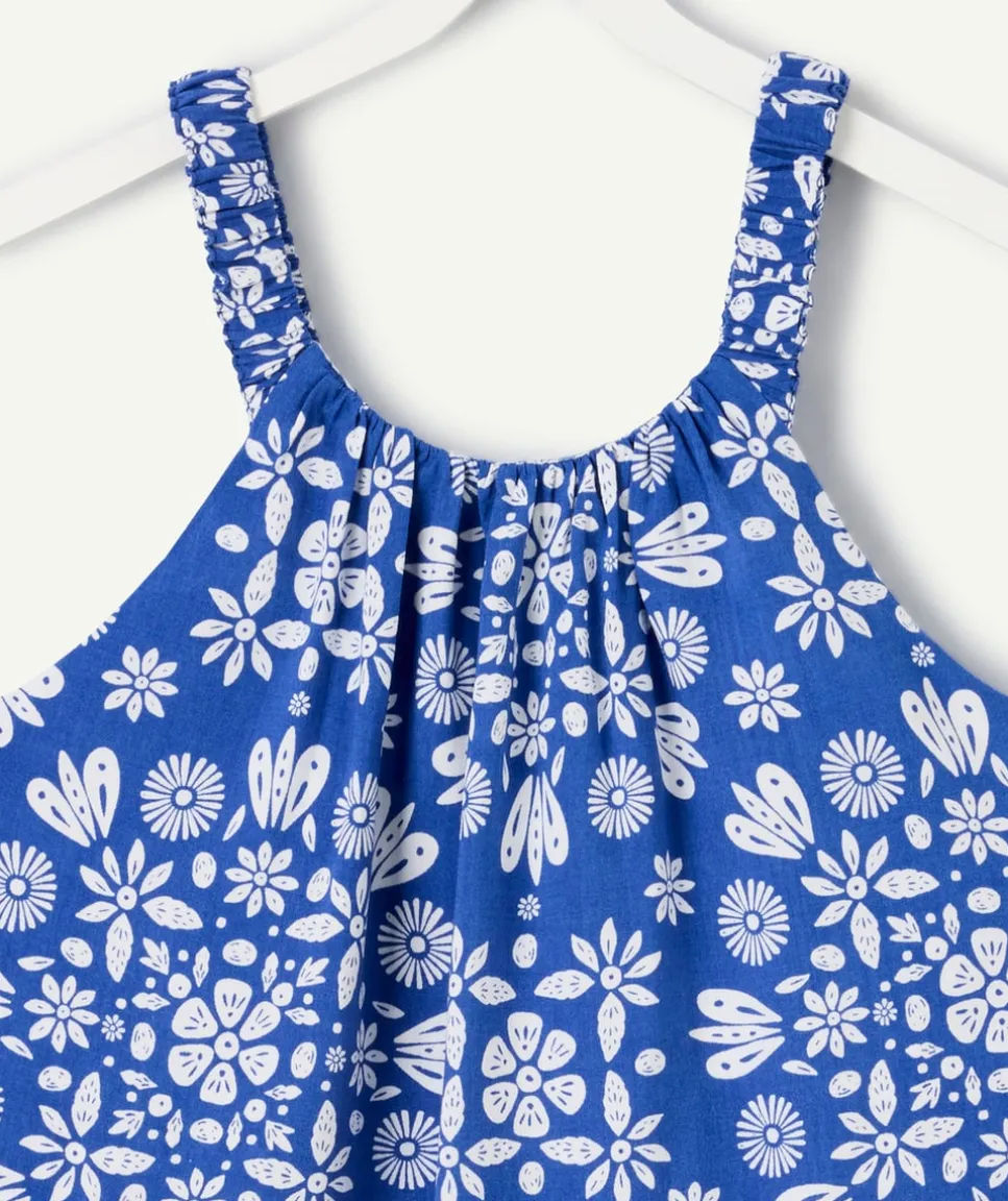 Top fille imprimé bleu sans manches