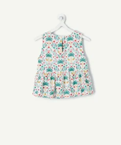Top fille imprimé palmiers sans manches