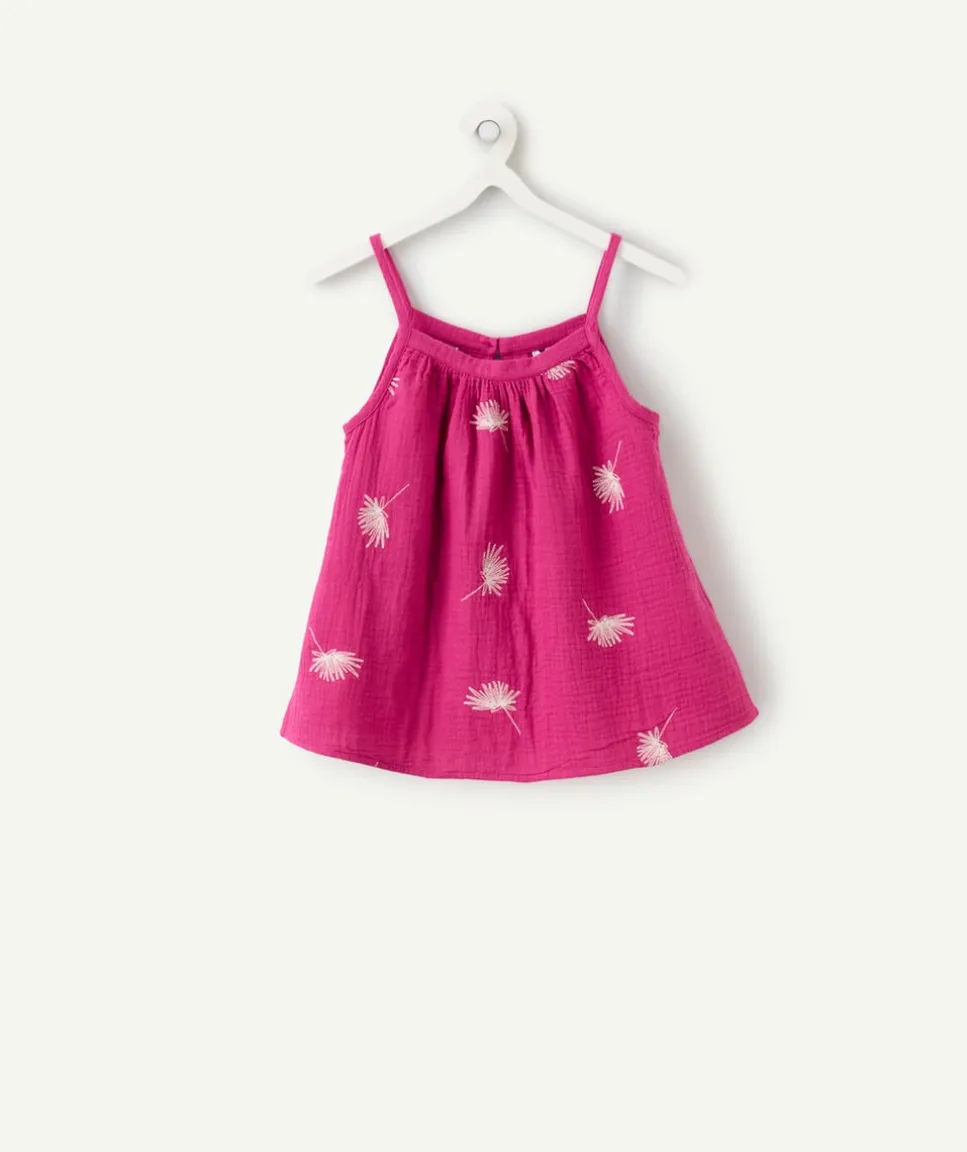 Top fille imprimé rose sans manches