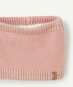 Tour de cou bébé fille tricot rose