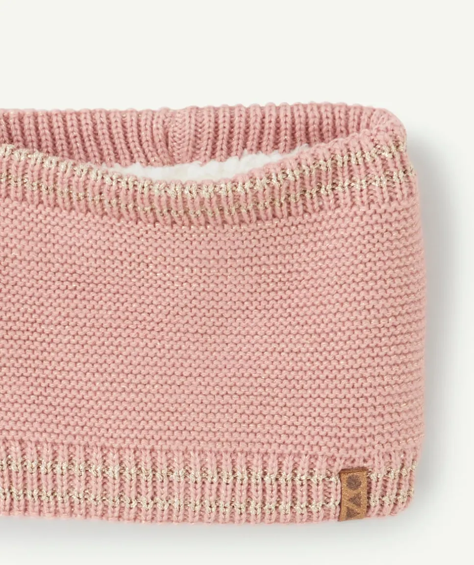 Tour de cou bébé fille tricot rose
