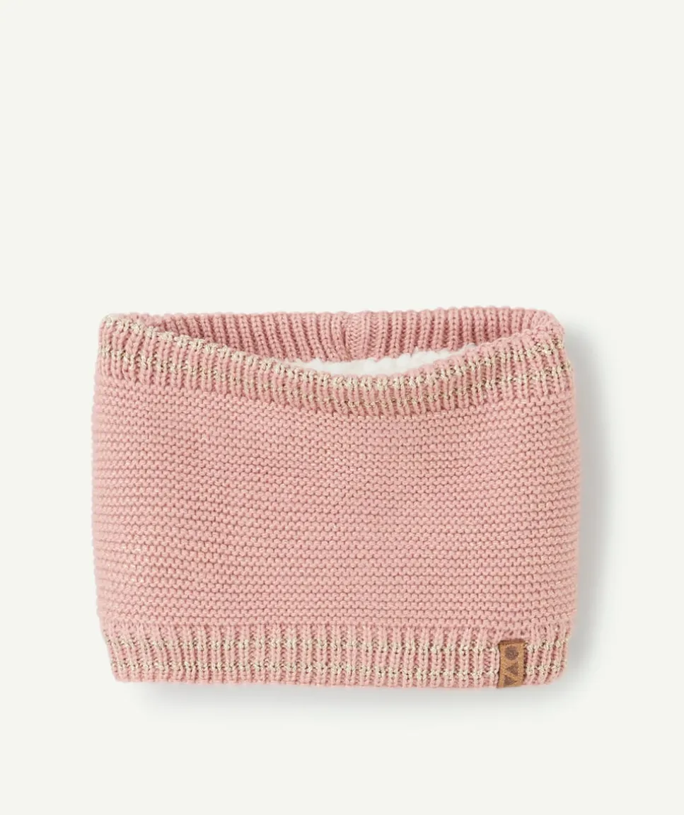 Tour de cou bébé fille tricot rose