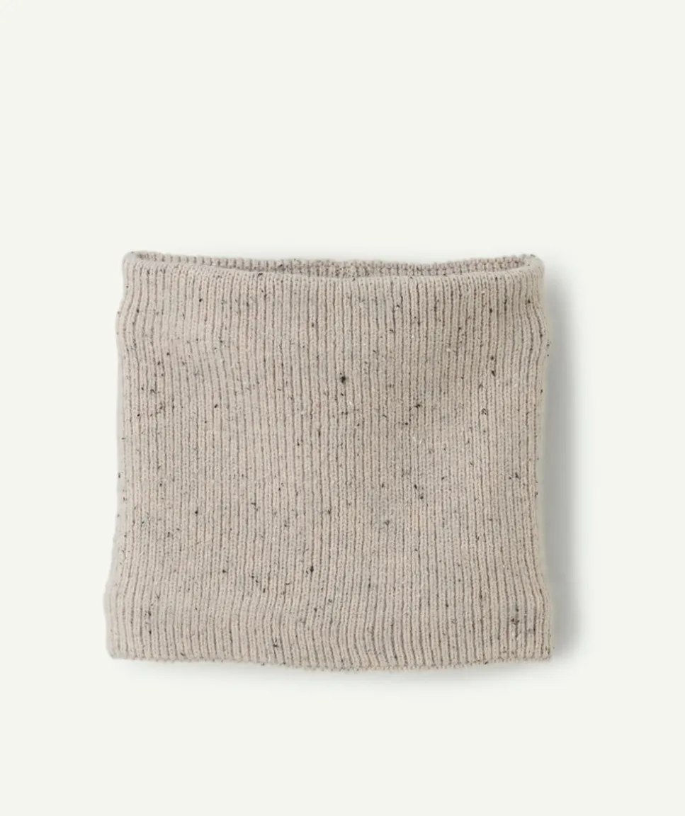 Tour de cou garçon maille beige doublé
