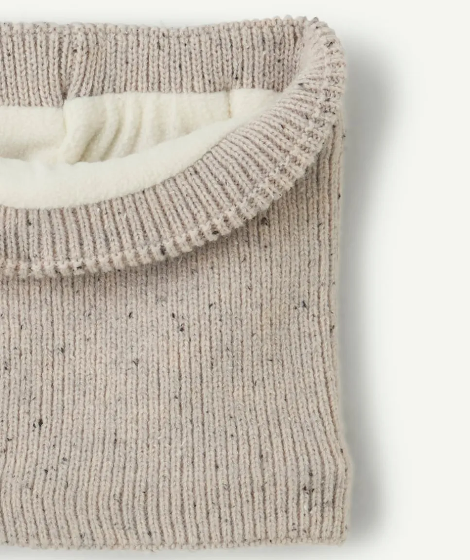 Tour de cou garçon maille beige doublé
