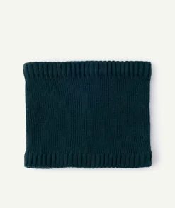Tour de cou garçon maille bleu uni