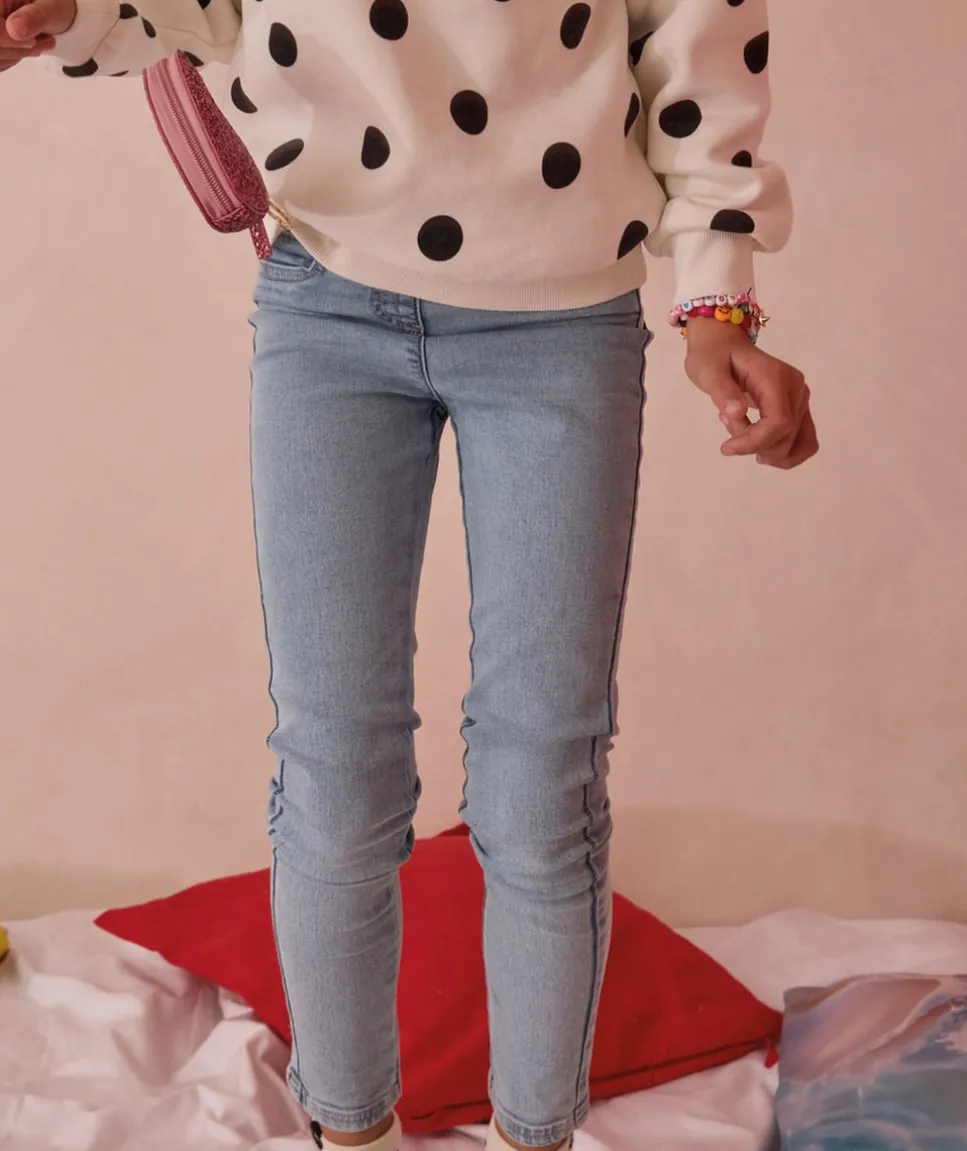 Tregging fille denim bleu clair