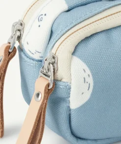 Trousse double compartiment bleue imprimé lune