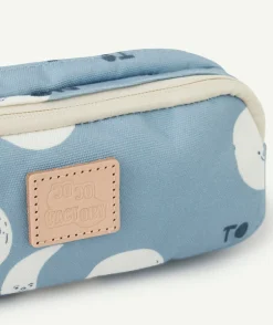 Trousse double compartiment bleue imprimé lune
