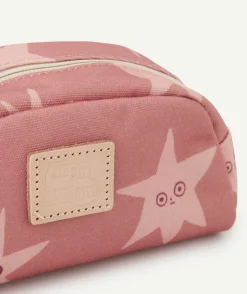 Trousse pour l'ecole fille rose imprimé étoilé