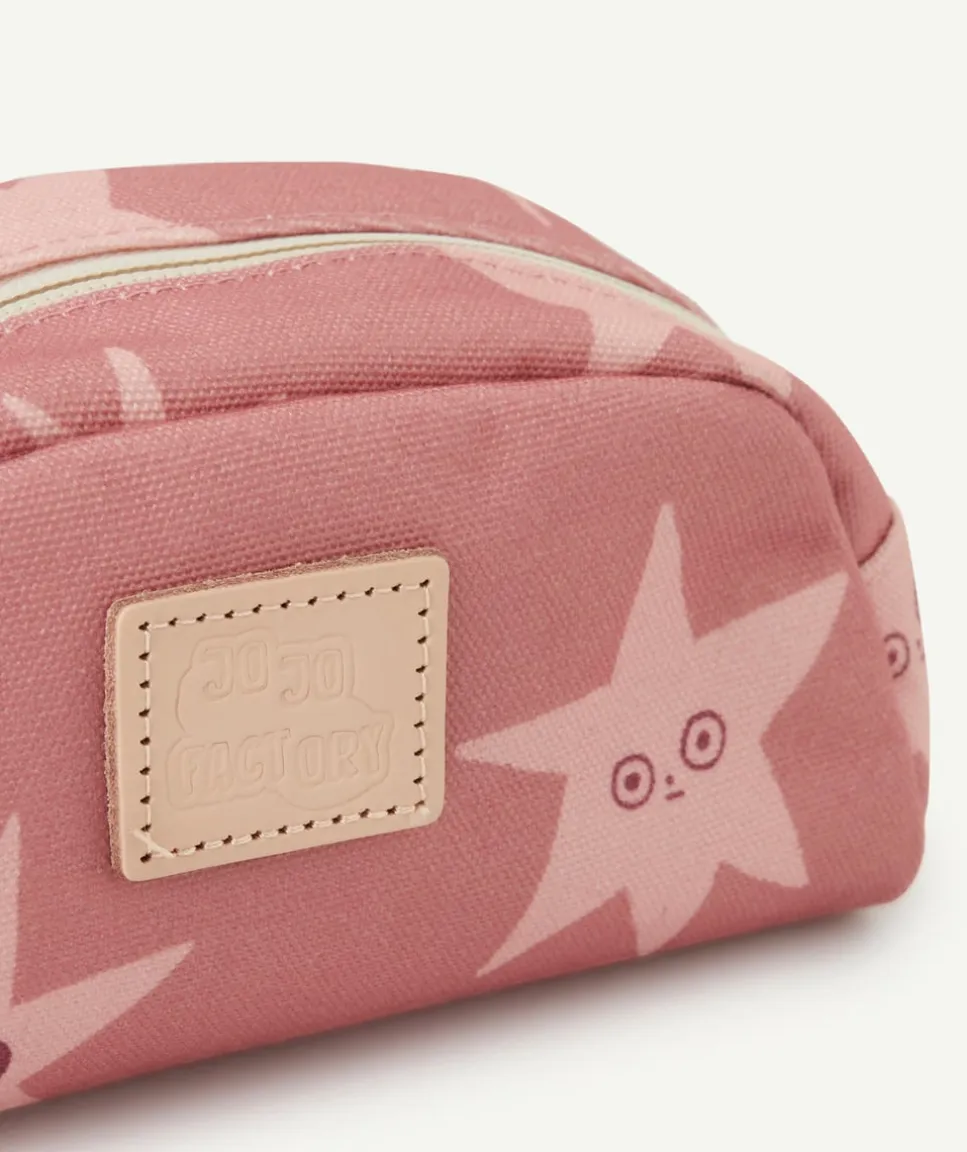 Trousse pour l'ecole fille rose imprimé étoilé