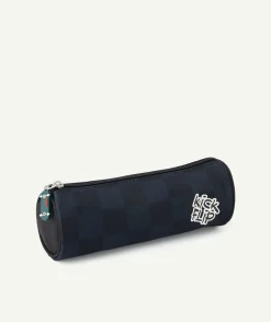 Trousse ronde garçon imprimé skate bleu
