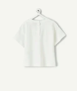 T-shirt bébé fille blanc foot imprimé cœur