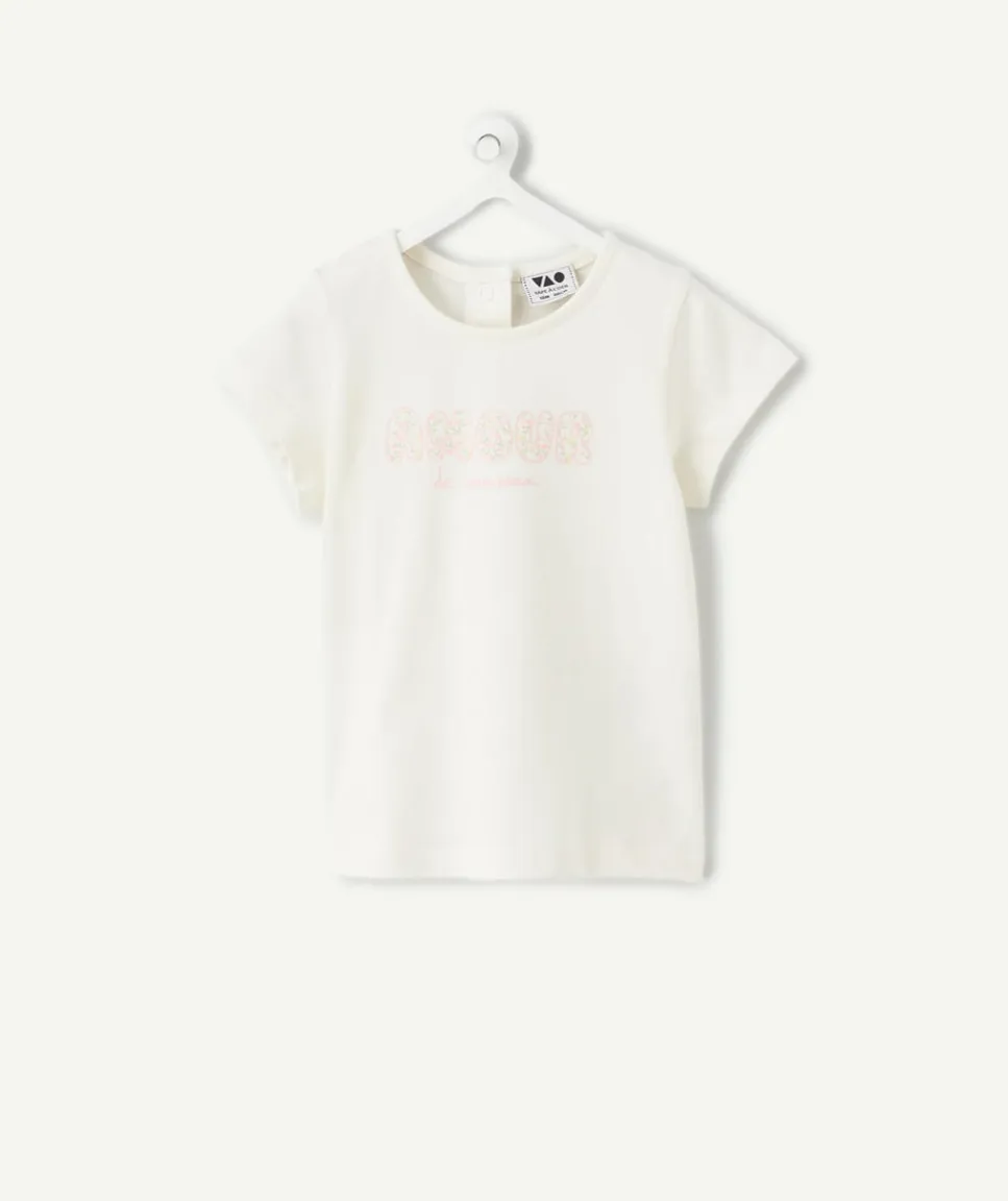 T-shirt bébé fille blanc imprimé