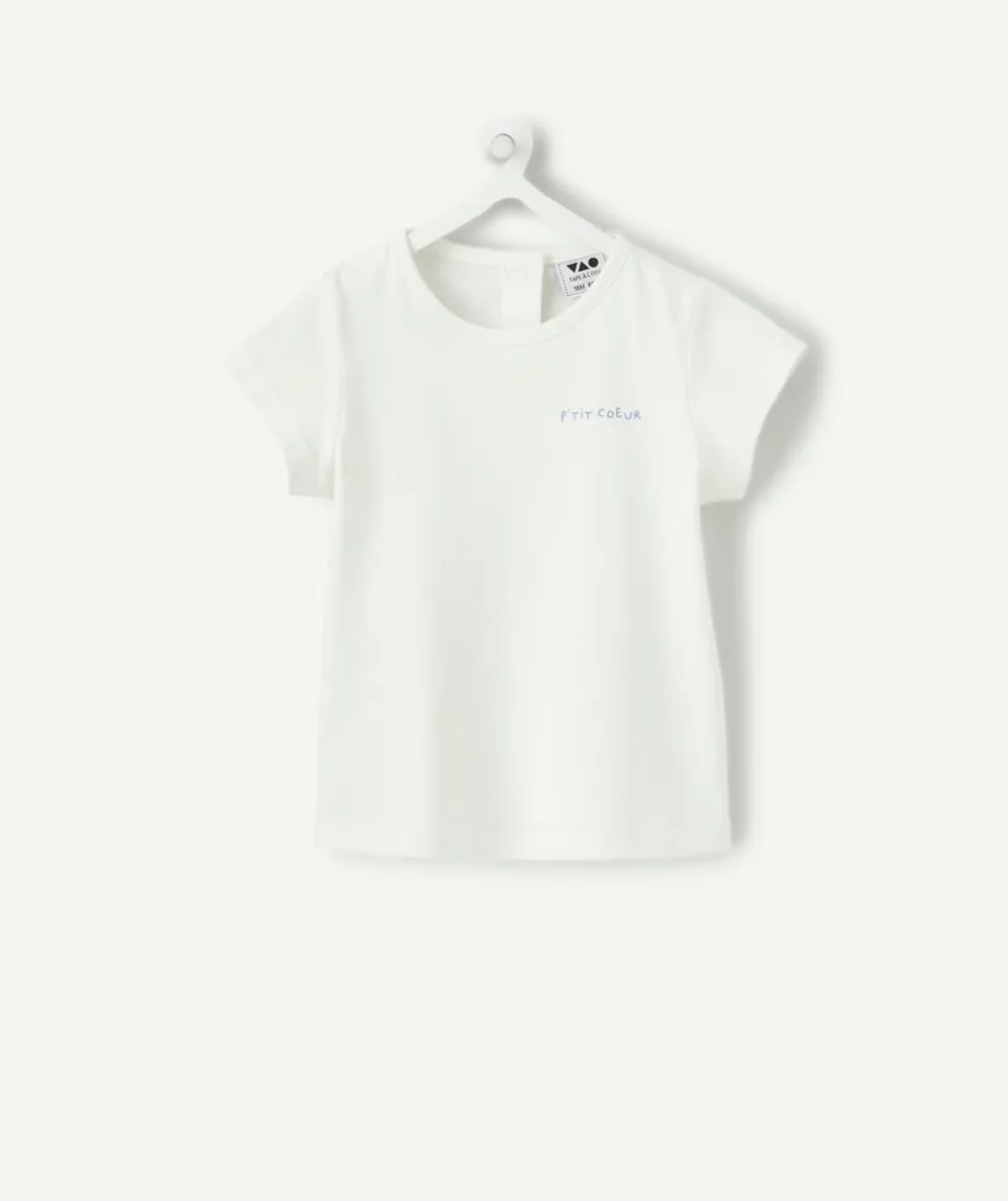 T-shirt bébé fille blanc imprimé