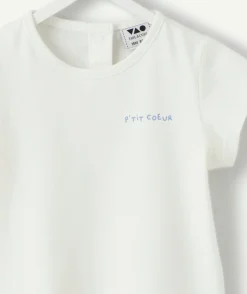 T-shirt bébé fille blanc imprimé
