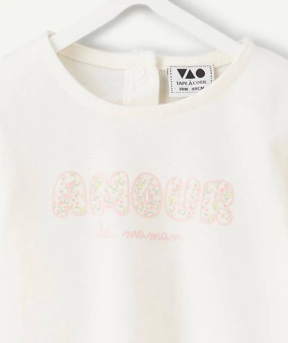 T-shirt bébé fille blanc imprimé