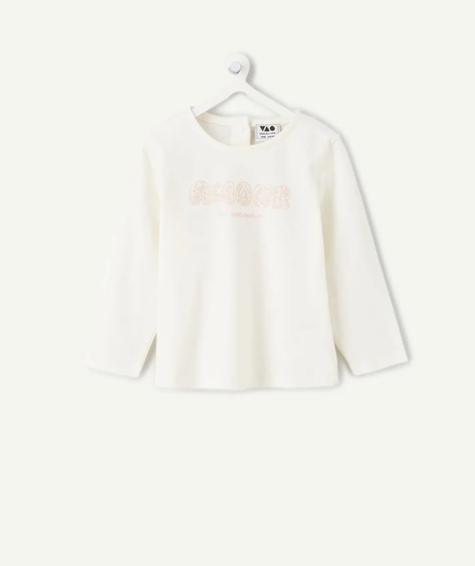 T-shirt bébé fille blanc imprimé