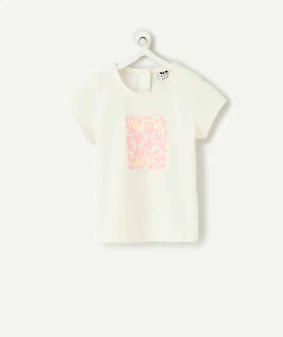 T-shirt bébé fille blanc imprimé