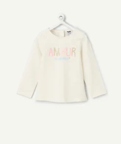 T-shirt bébé fille blanc imprimé amour