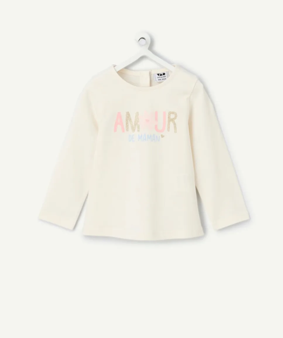T-shirt bébé fille blanc imprimé amour