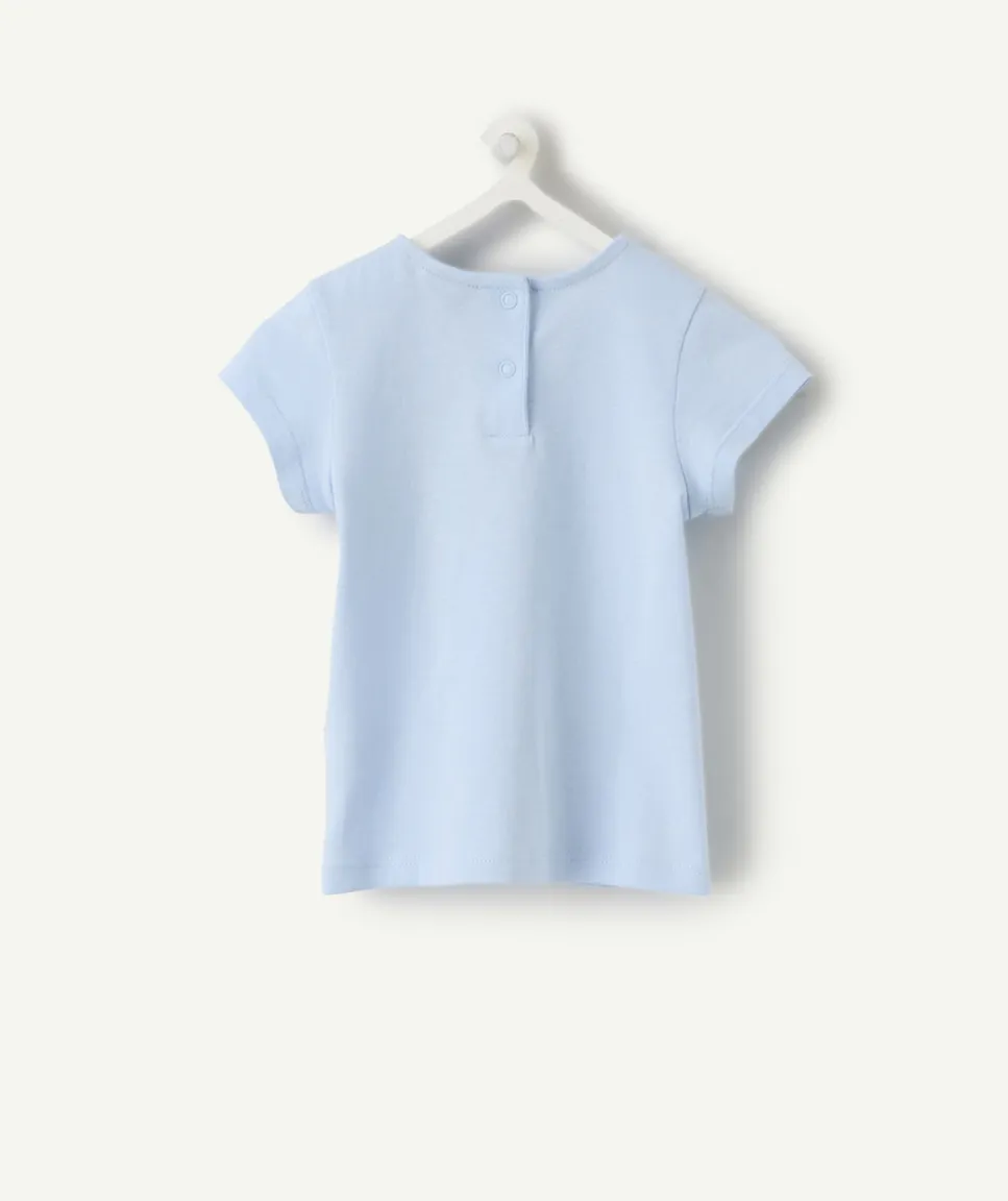 T-shirt bébé fille bleu imprimé