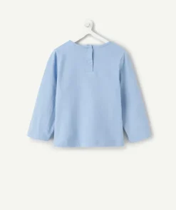 T-shirt bébé fille bleu imprimé message