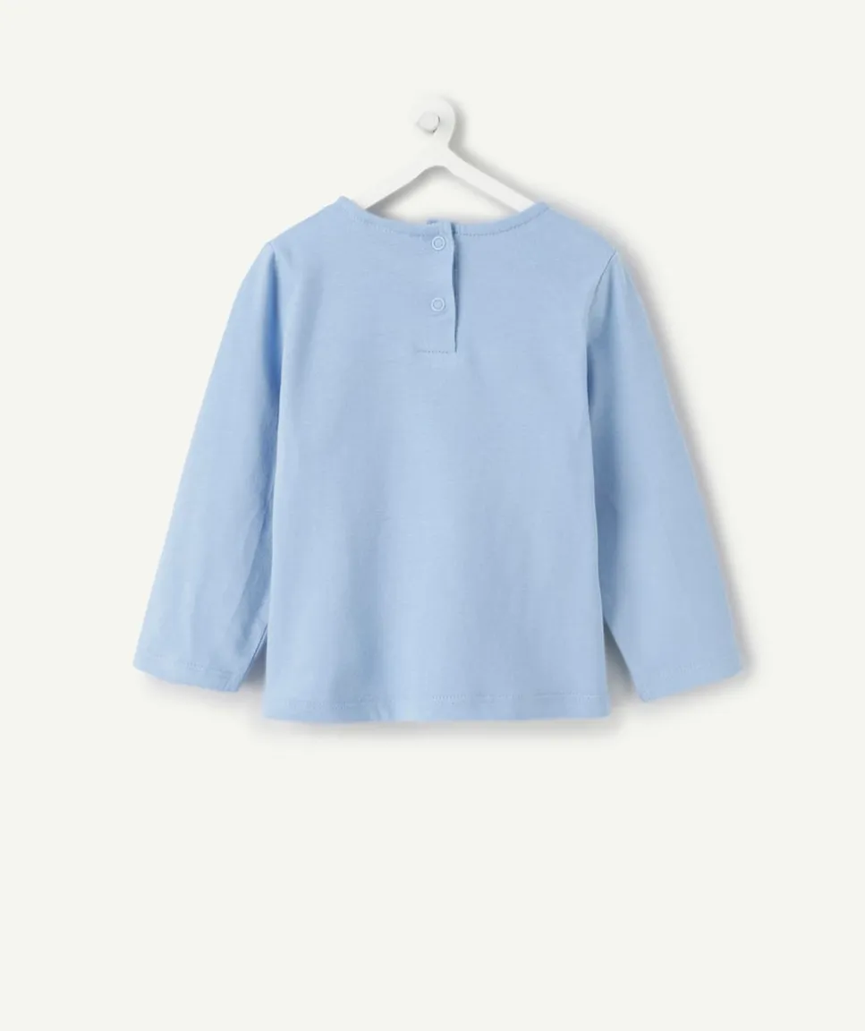 T-shirt bébé fille bleu imprimé message