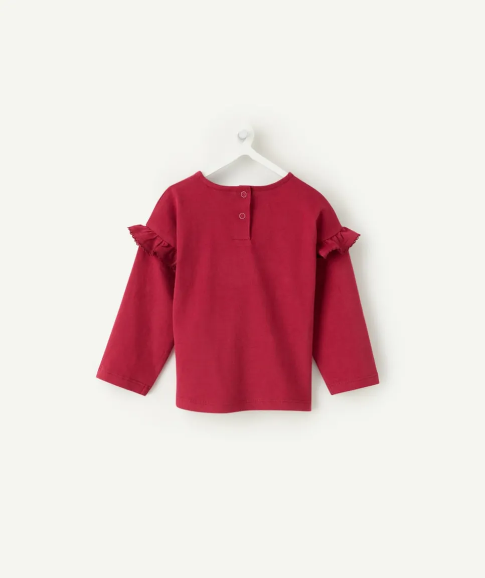 T-shirt bébé fille bordeaux imprimé message