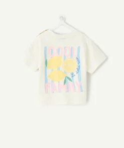 T-shirt bébé fille écru imprimé citron