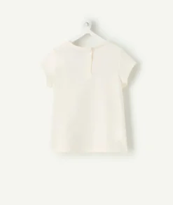 T-shirt bébé fille écru imprimé coeur