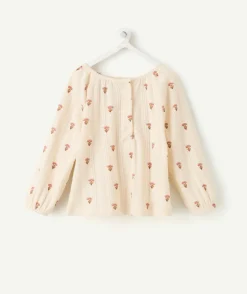 T-shirt bébé fille écru imprimé fleurs