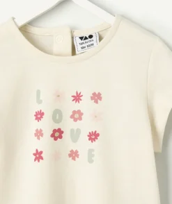 T-shirt bébé fille écru imprimé love