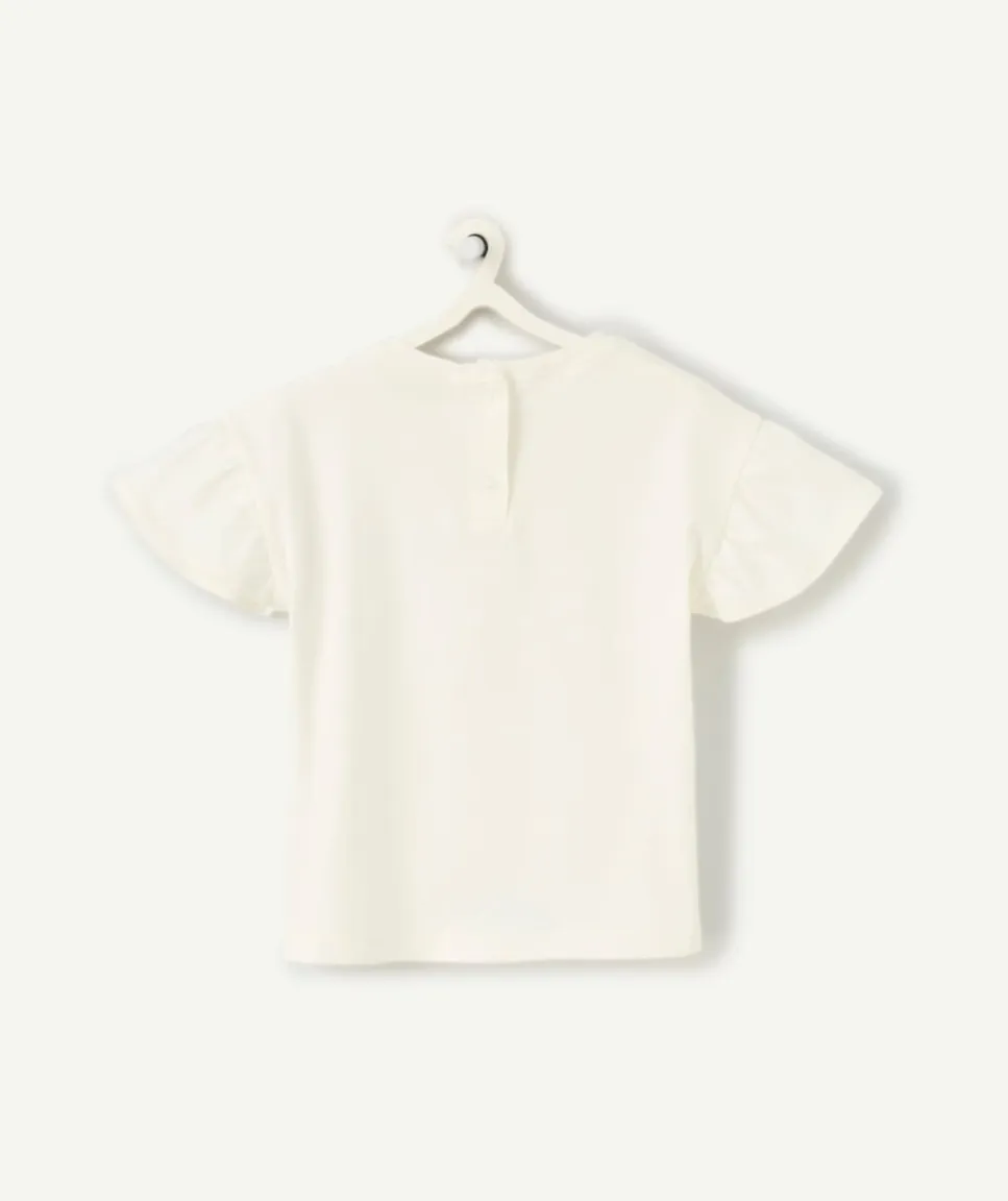 T-shirt bébé fille écru imprimé lune