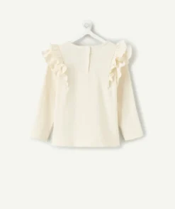 T-shirt bébé fille écru volanté
