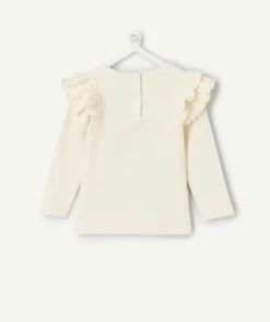 T-shirt bébé fille écru à volants