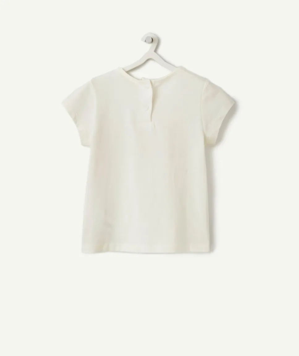 T-shirt bébé fille en coton bio blanc avec message love club rouge