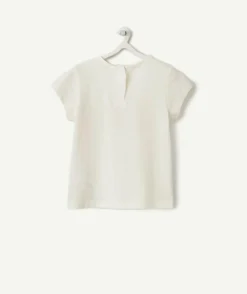 T-shirt bébé fille en coton bio blanc avec message love club rouge