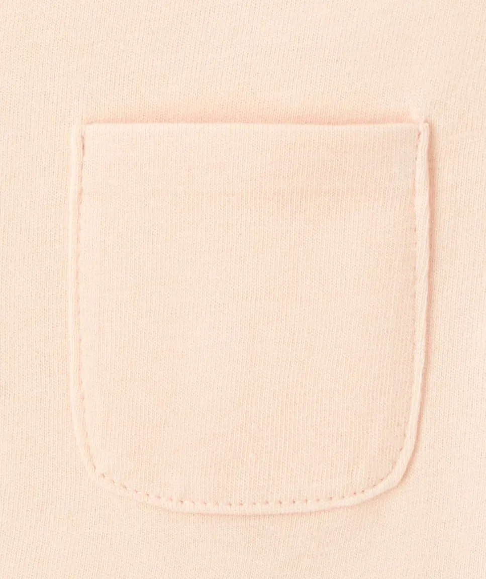 T-shirt bébé fille en coton bio rose pâle